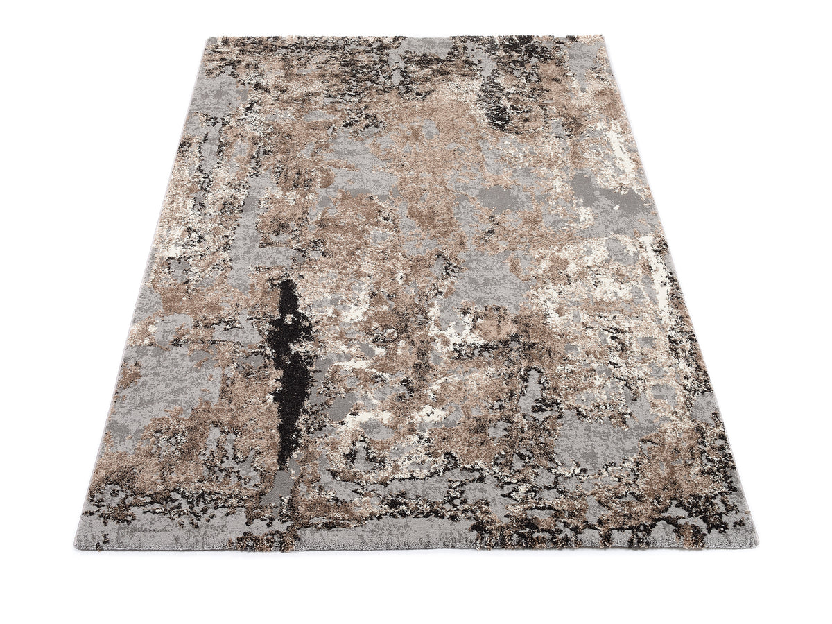 OCI Teppich JUWEL LIRAY braun-beige Rund weicher Shaggy Hochlor Langflor Teppich