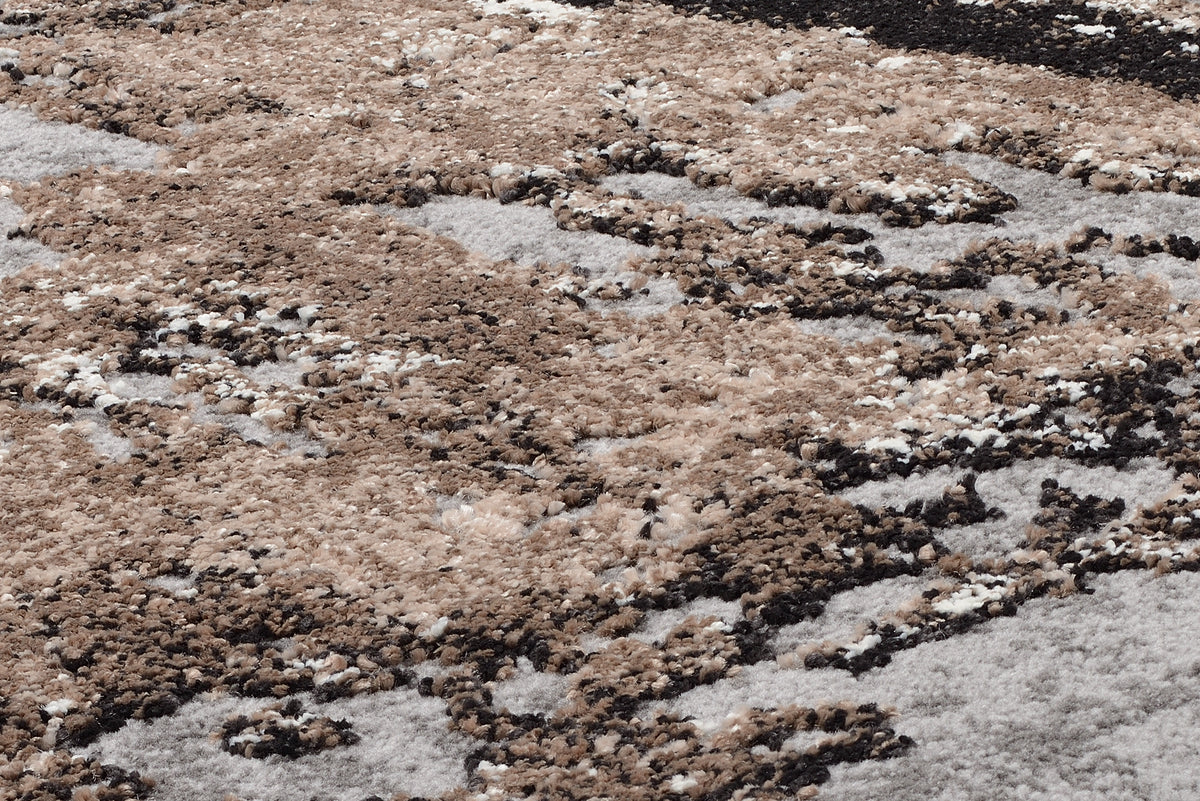 OCI Teppich JUWEL LIRAY braun-beige Quadratisch weicher Shaggy Hochlor Langflor Teppich