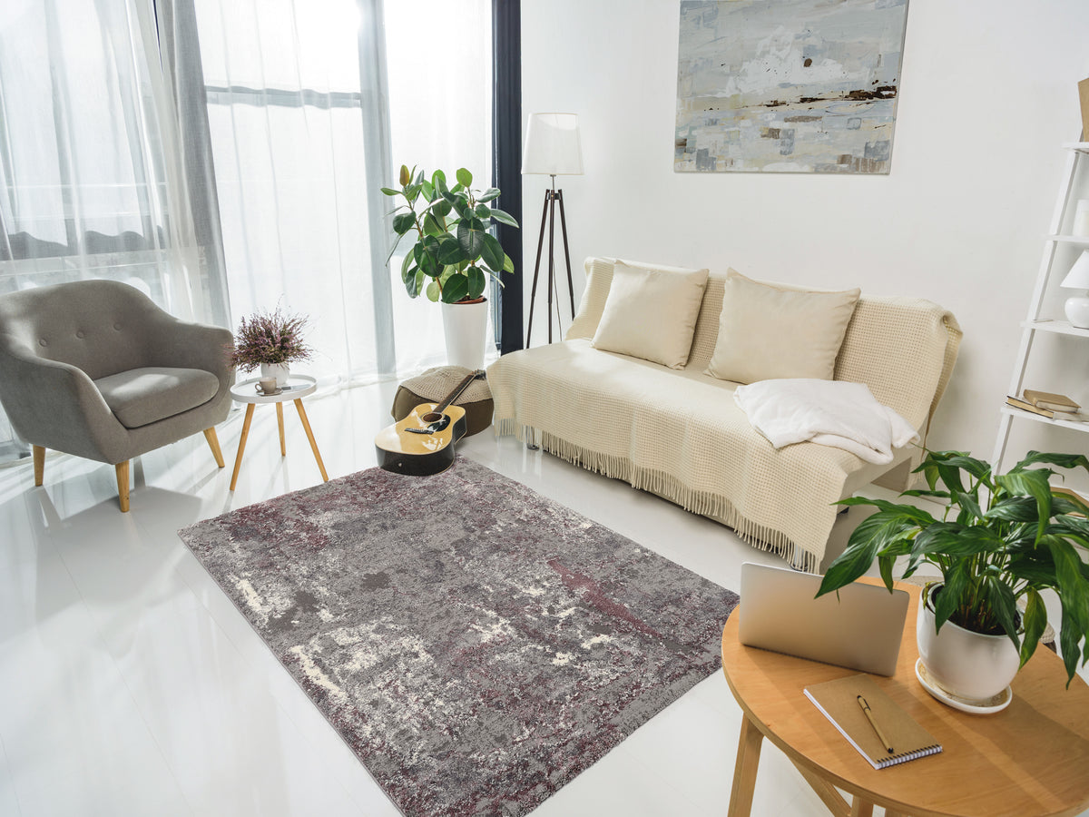 OCI Teppich JUWEL LIRAY aubergine-beige Quadratisch weicher Shaggy Hochlor Langflor Teppich