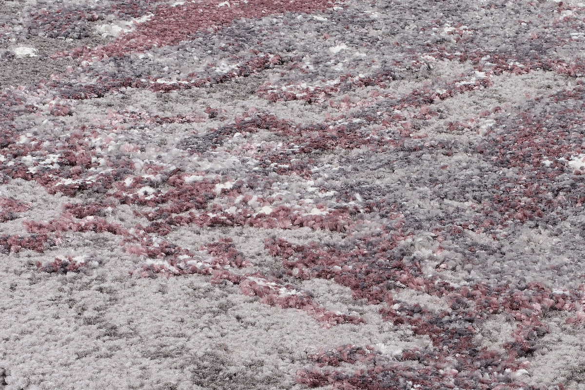 OCI Teppich JUWEL LIRAY aubergine-beige Rund weicher Shaggy Hochlor Langflor Teppich