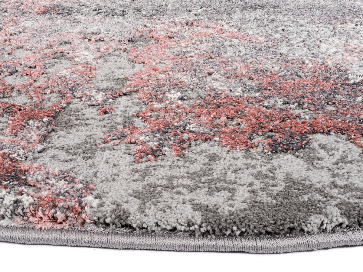 OCI Teppich JUWEL LIRAY rosenholz Rund weicher Shaggy Hochlor Langflor Teppich