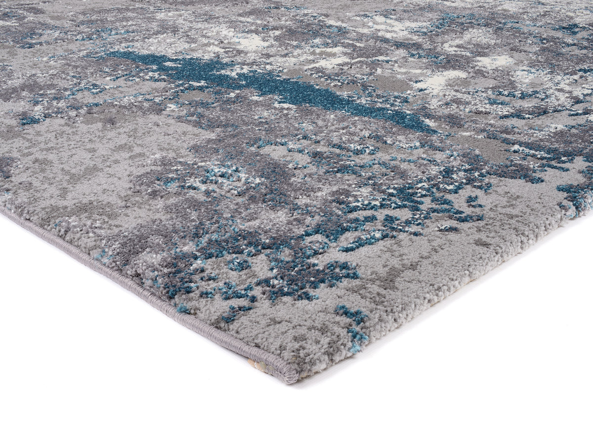 OCI Teppich JUWEL LIRAY grau-petrol Quadratisch weicher Shaggy Hochlor Langflor Teppich