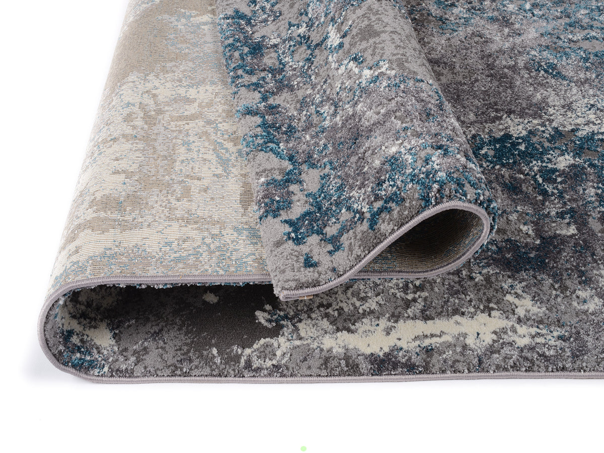 OCI Teppich JUWEL LIRAY grau-petrol Quadratisch weicher Shaggy Hochlor Langflor Teppich