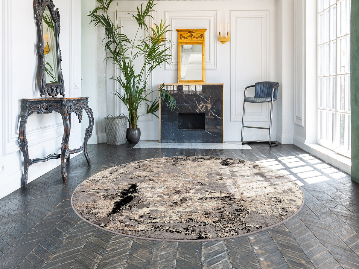 OCI Teppich JUWEL LIRAY h.grau Rund weicher Shaggy Hochlor Langflor Teppich