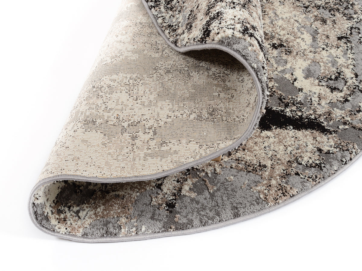 OCI Teppich JUWEL LIRAY h.grau Rund weicher Shaggy Hochlor Langflor Teppich