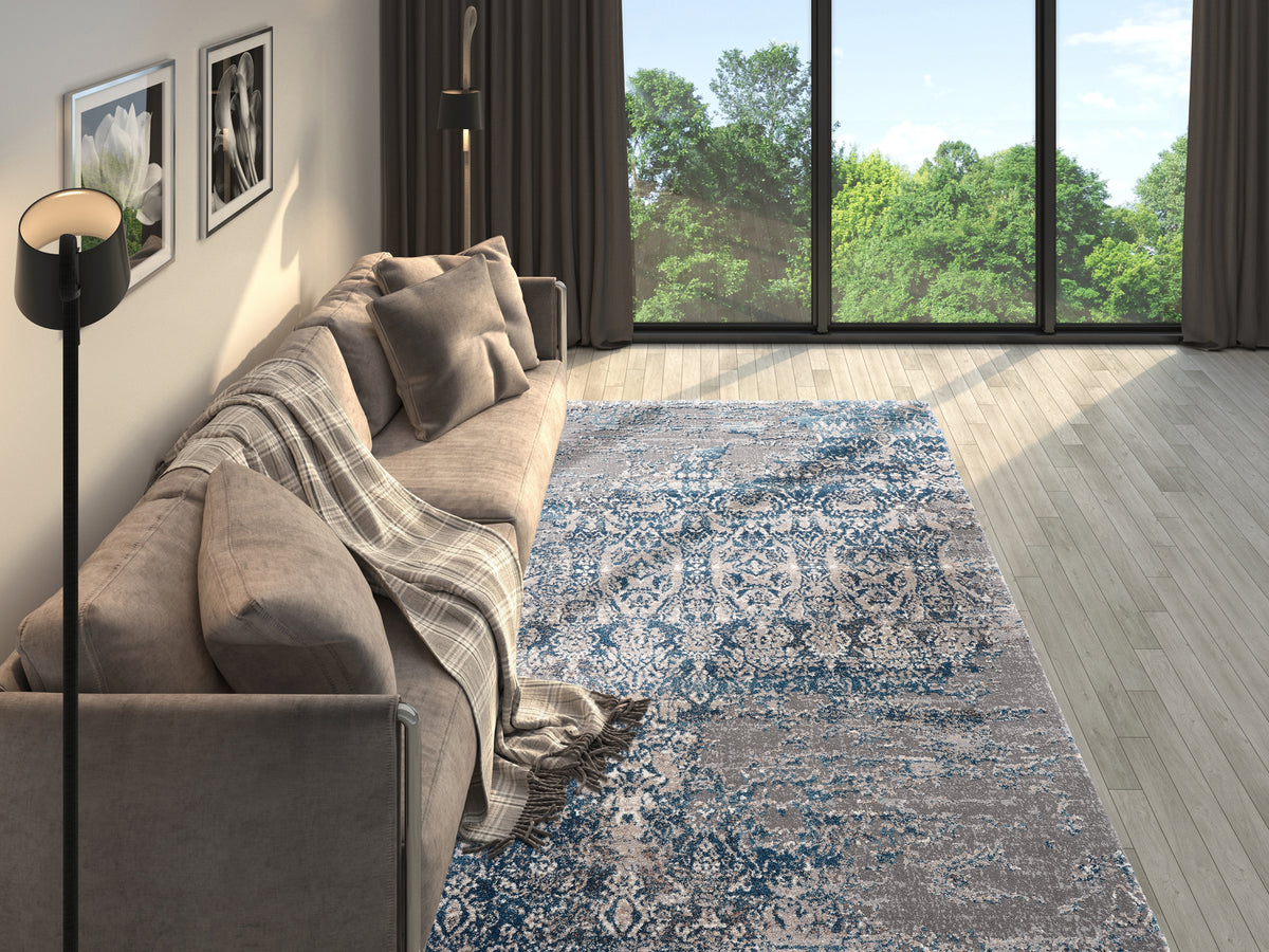 OCI Teppich JUWEL SILENTA grau-petrol weicher Shaggy Hochlor Langflor Teppich