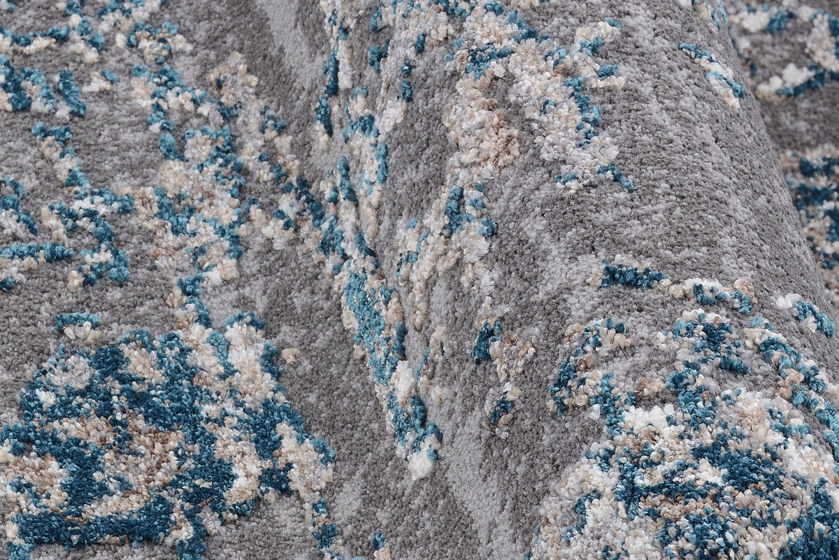 OCI Teppich JUWEL SILENTA grau-petrol weicher Shaggy Hochlor Langflor Teppich