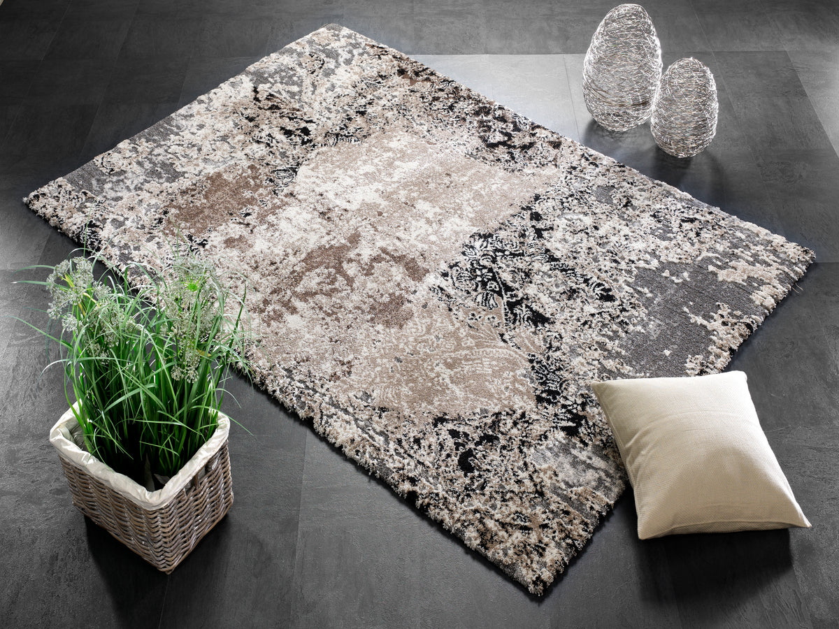 OCI Teppich JUWEL DRAMATICA braun-beige weicher Shaggy Hochlor Langflor Teppich