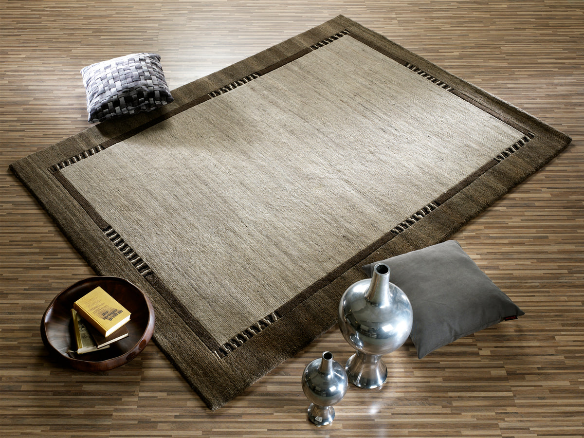 OCI Teppich JOWEA NATUR EMOTION h.grau-natur handgeknüpfter Nepal-Teppich Wolle