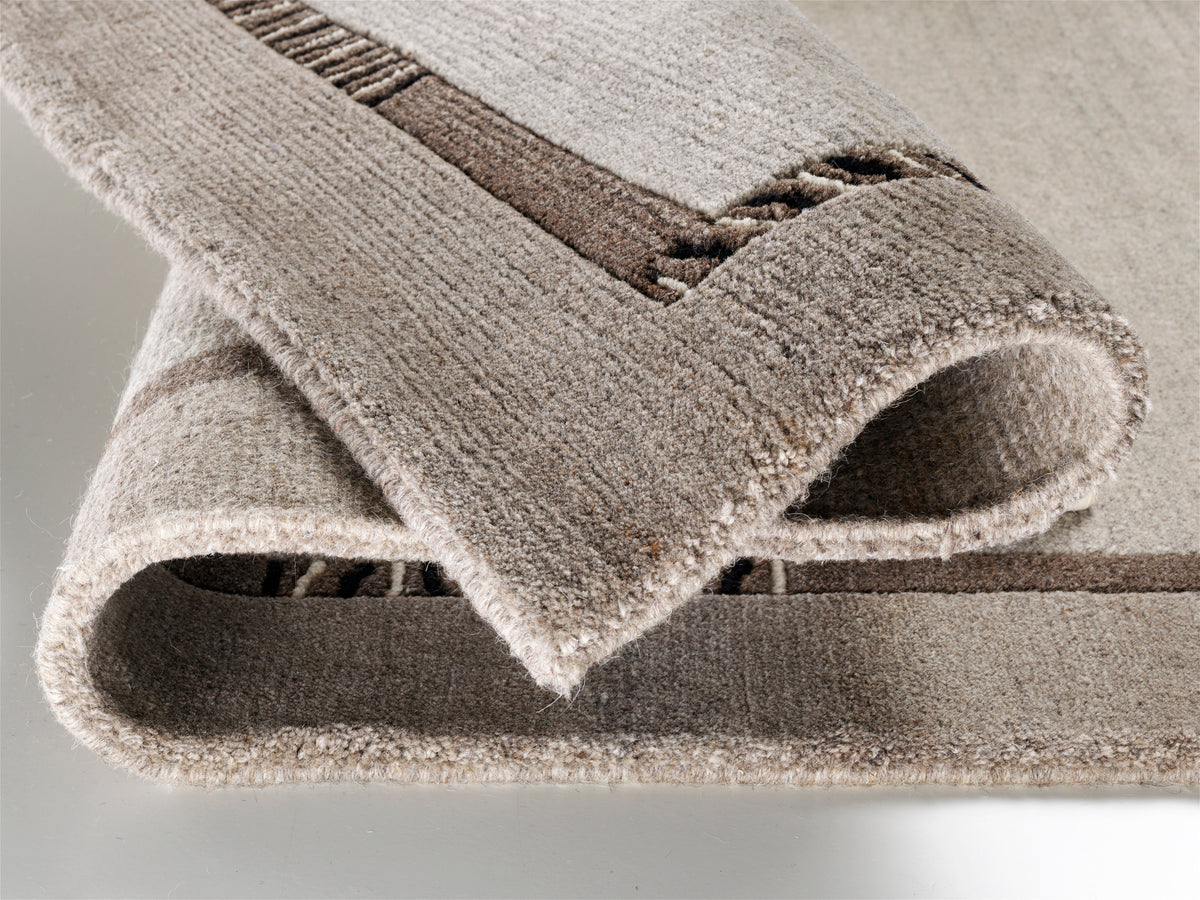 OCI Teppich JOWEA NATUR EMOTION h.grau-natur handgeknüpfter Nepal-Teppich Wolle