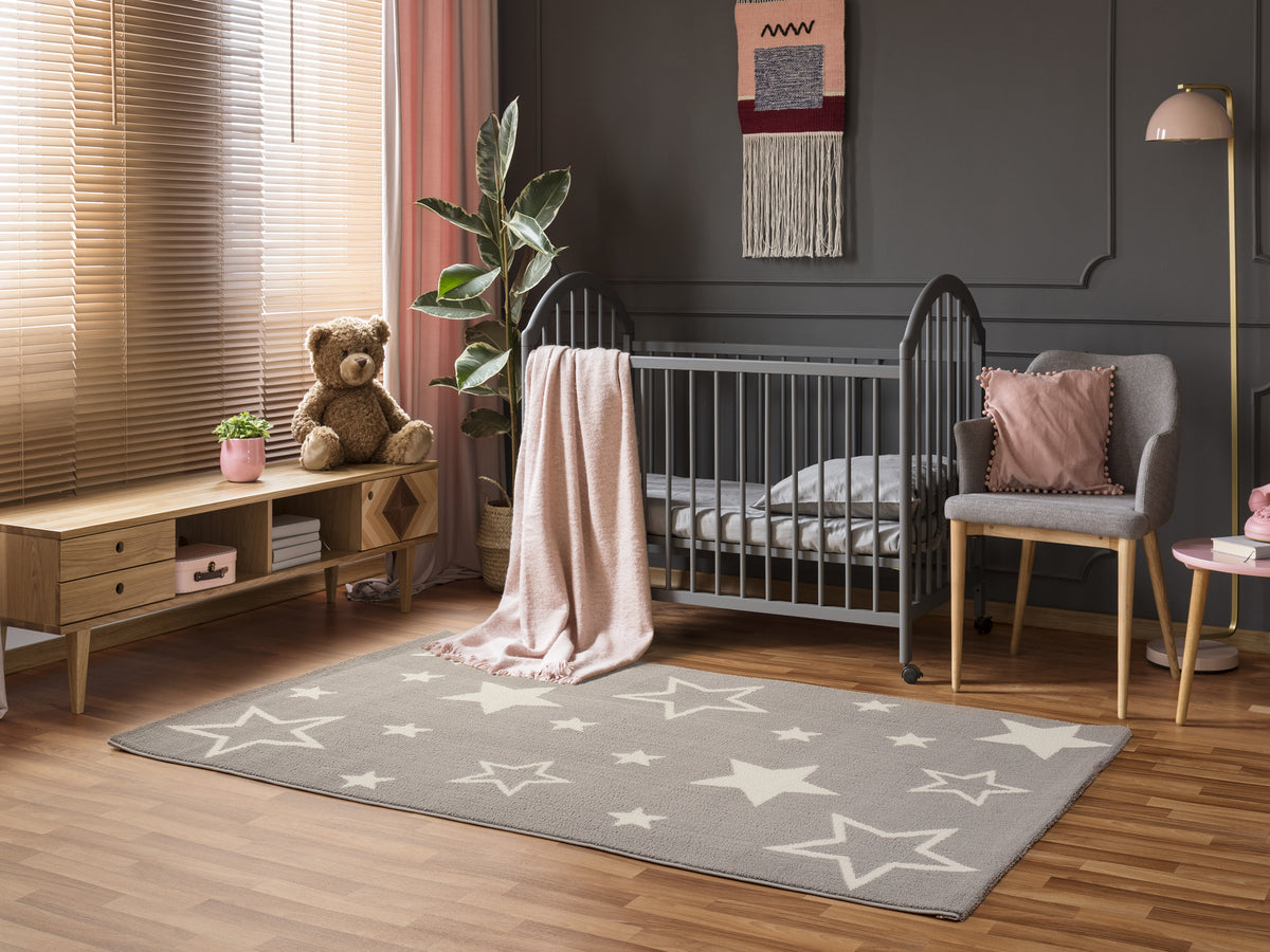 OCI Teppich KIDDY STAR grau Kinder-Teppich bunt Öko-Tex