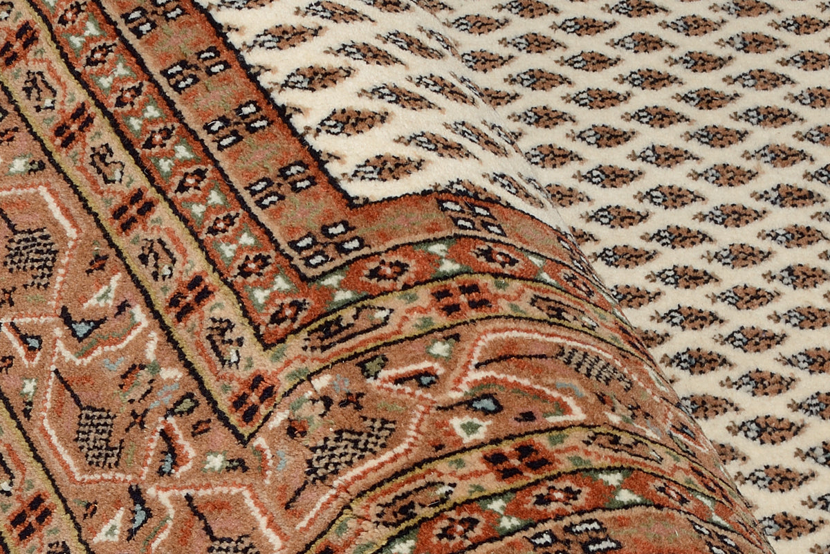 OCI Teppich SAKKI MIR creme-braun Läufer echter klassischer Orient-Teppich handgeknüpft