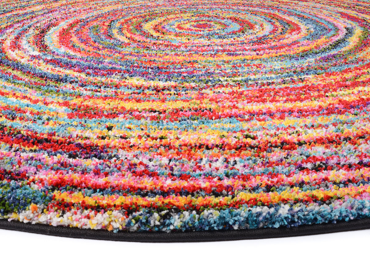 OCI Teppich SIXTEEN ROUND multicolor Rund Designer Hochflor-Langflor-Teppich