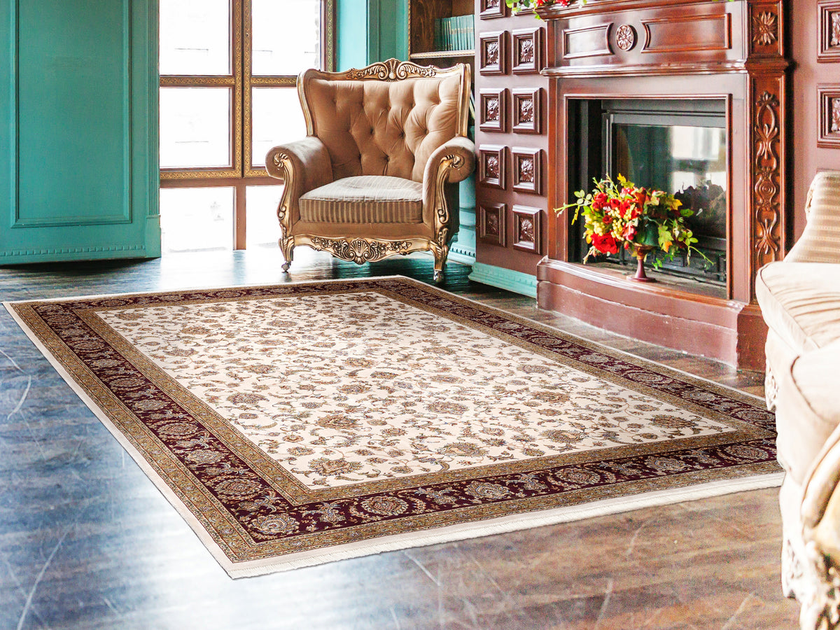 OCI Teppich SILK LINE ALLOVER creme-rot Orient Teppich