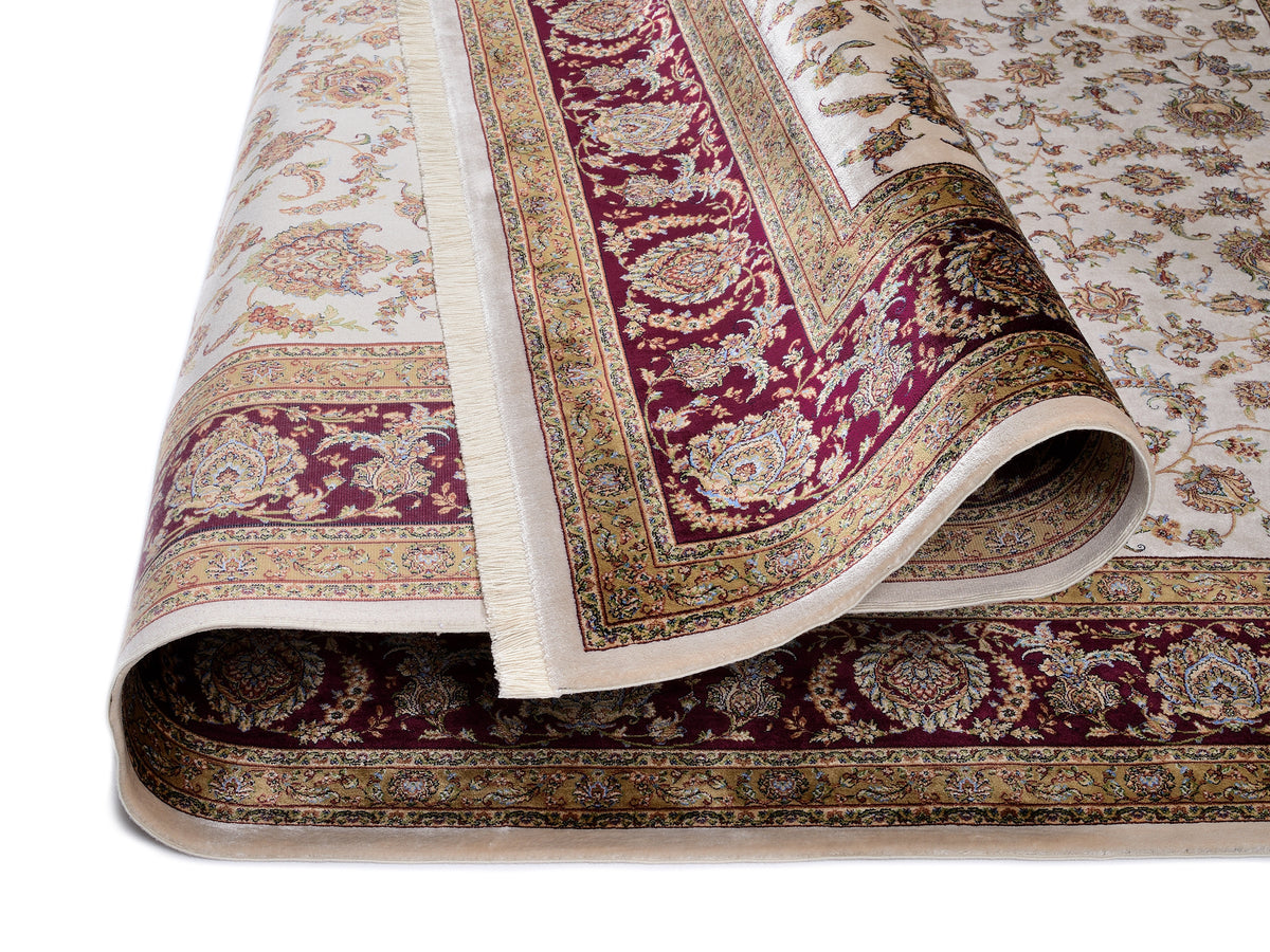 OCI Teppich SILK LINE ALLOVER creme-rot Orient Teppich