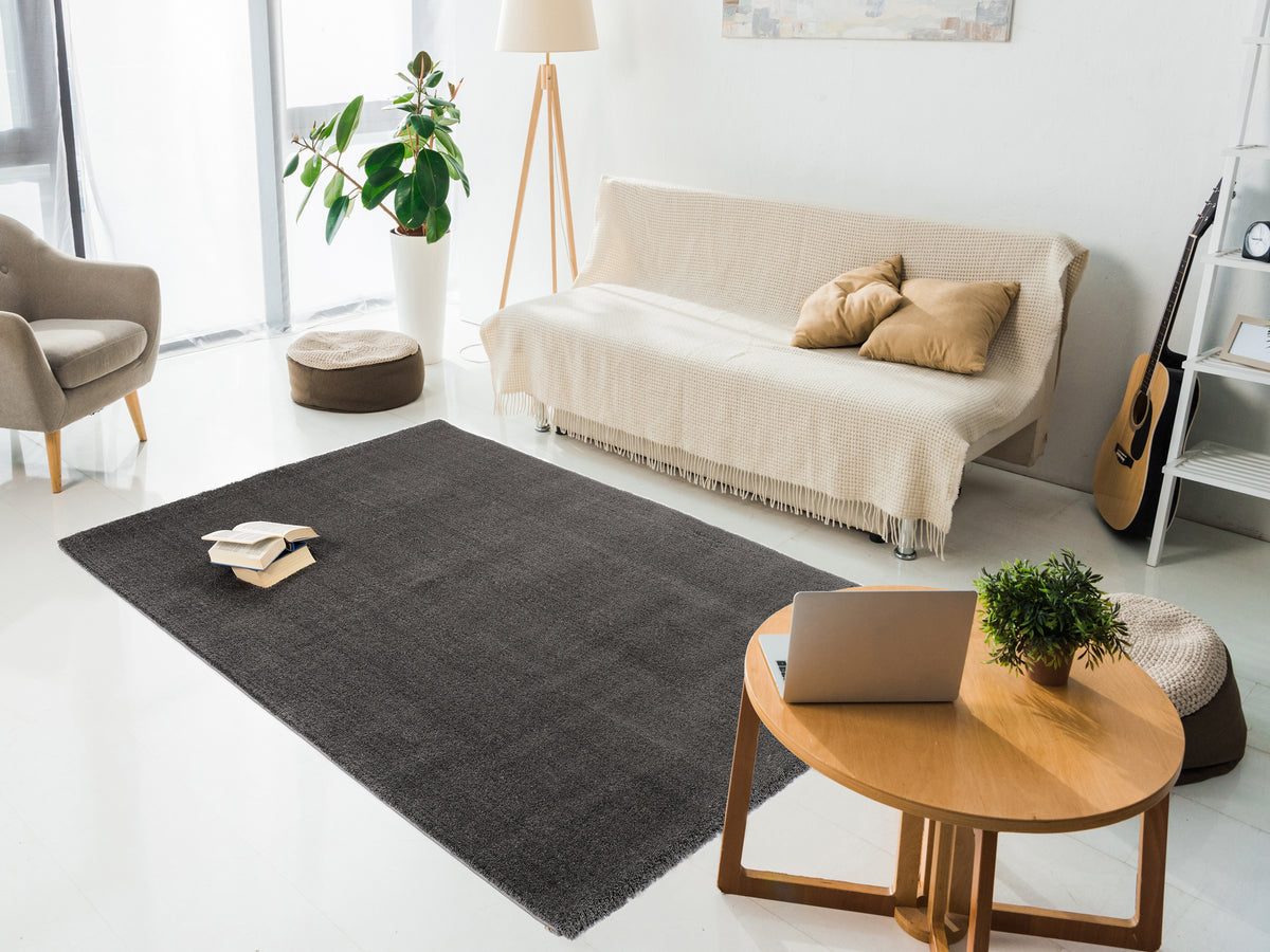 OCI Teppich SOFT DREAM dk.grau Quadratisch weicher Shaggy Hochlor Langflor Teppich