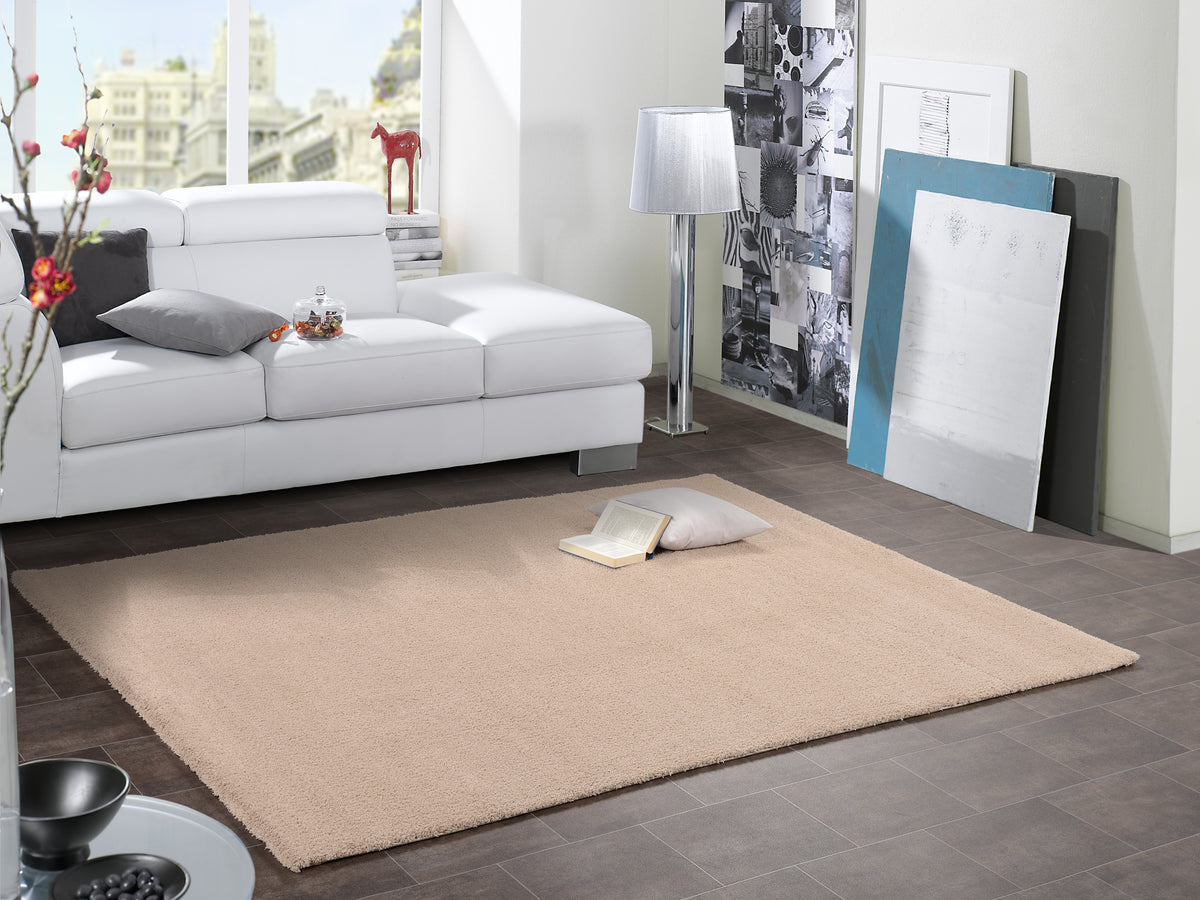 OCI Teppich SOFT DREAM beige Quadratisch weicher Shaggy Hochlor Langflor Teppich