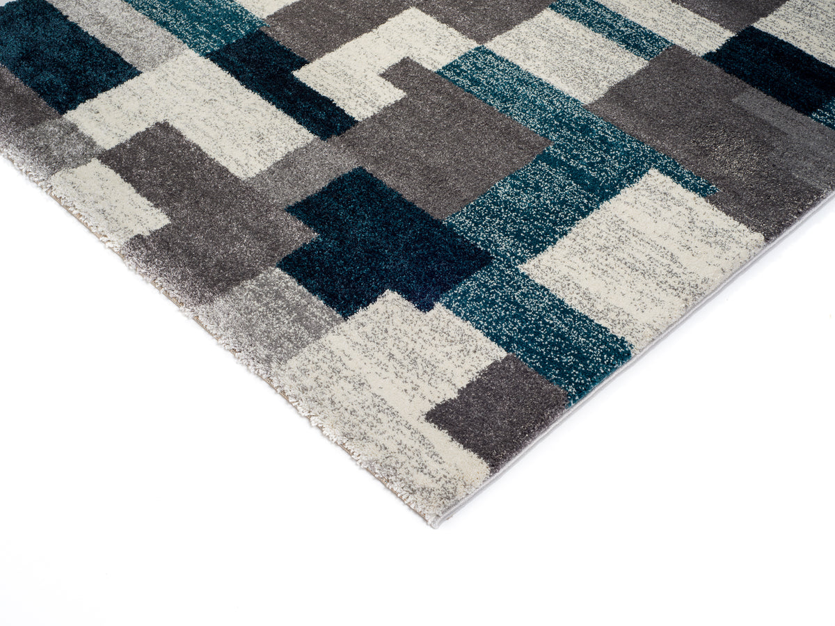 OCI Teppich STEADY ALLOVER grau-petrol moderner Designer Teppich Öko-Tex