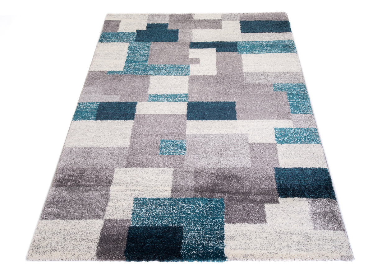 OCI Teppich STEADY ALLOVER grau-petrol moderner Designer Teppich Öko-Tex