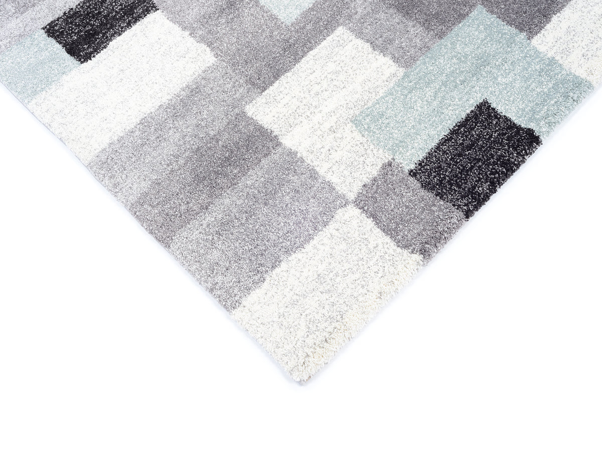 OCI Teppich STEADY ALLOVER grau-blau moderner Designer Teppich Öko-Tex