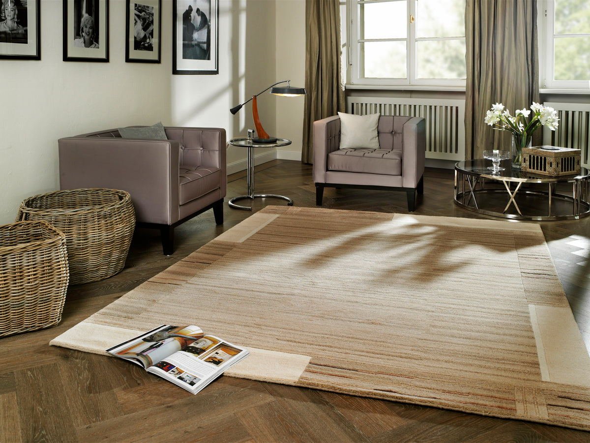 OCI Teppich SAVANA KITE natur handgeknüpfter Nepal-Teppich Wolle