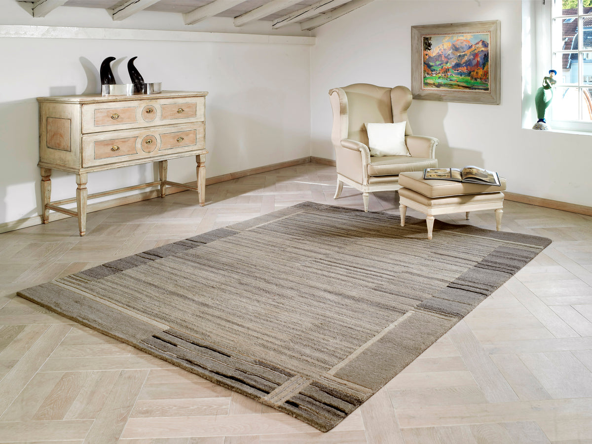 OCI Teppich SAVANA KITE grau handgeknüpfter Nepal-Teppich Wolle