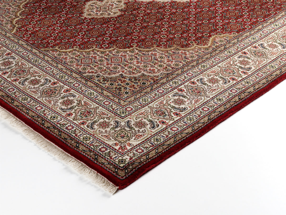 OCI Teppich CAVARI MAHI rot-creme echter klassischer Orient-Teppich handgeknüpft