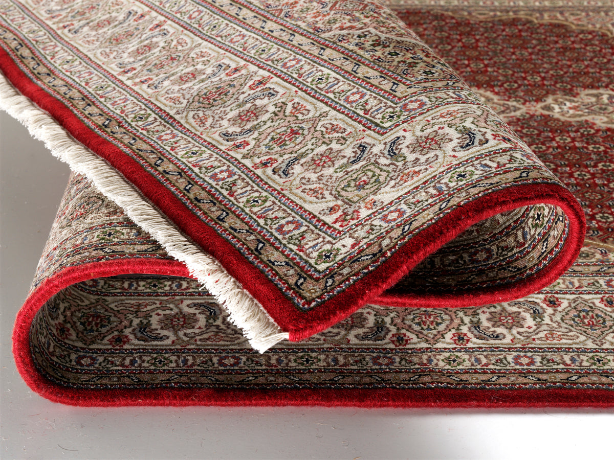 OCI Teppich CAVARI MAHI rot-creme echter klassischer Orient-Teppich handgeknüpft