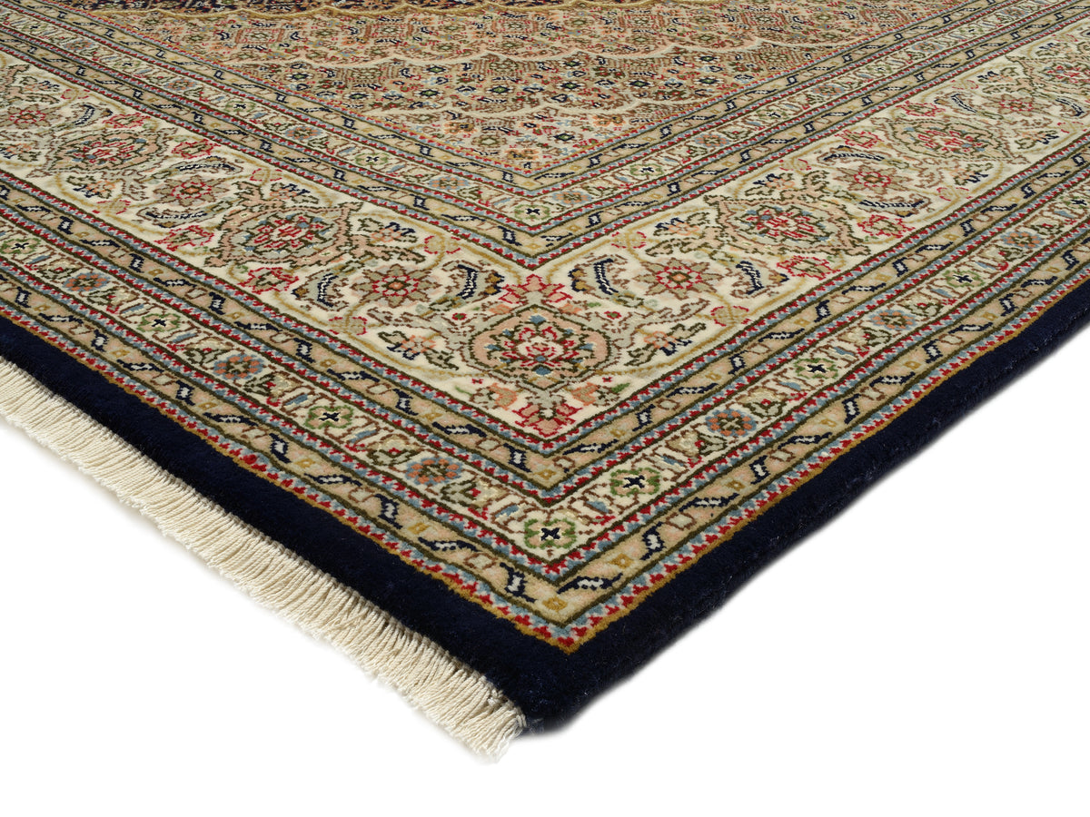 OCI Teppich CAVARI MAHI schwarz-creme echter klassischer Orient-Teppich handgeknüpft