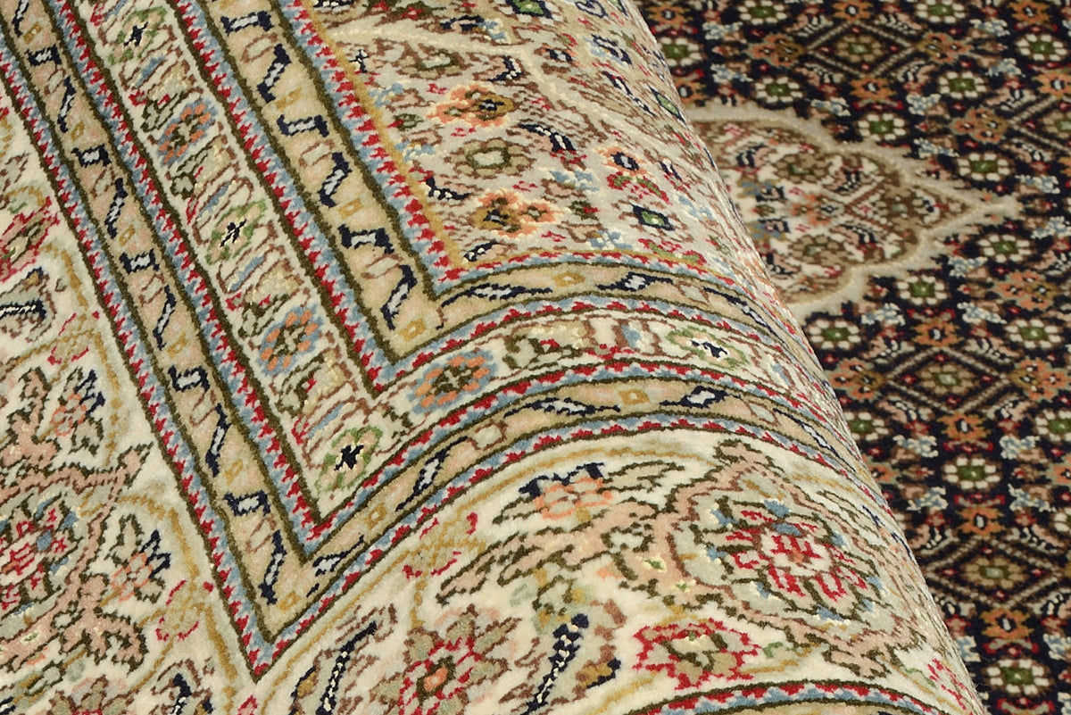 OCI Teppich CAVARI MAHI schwarz-creme echter klassischer Orient-Teppich handgeknüpft