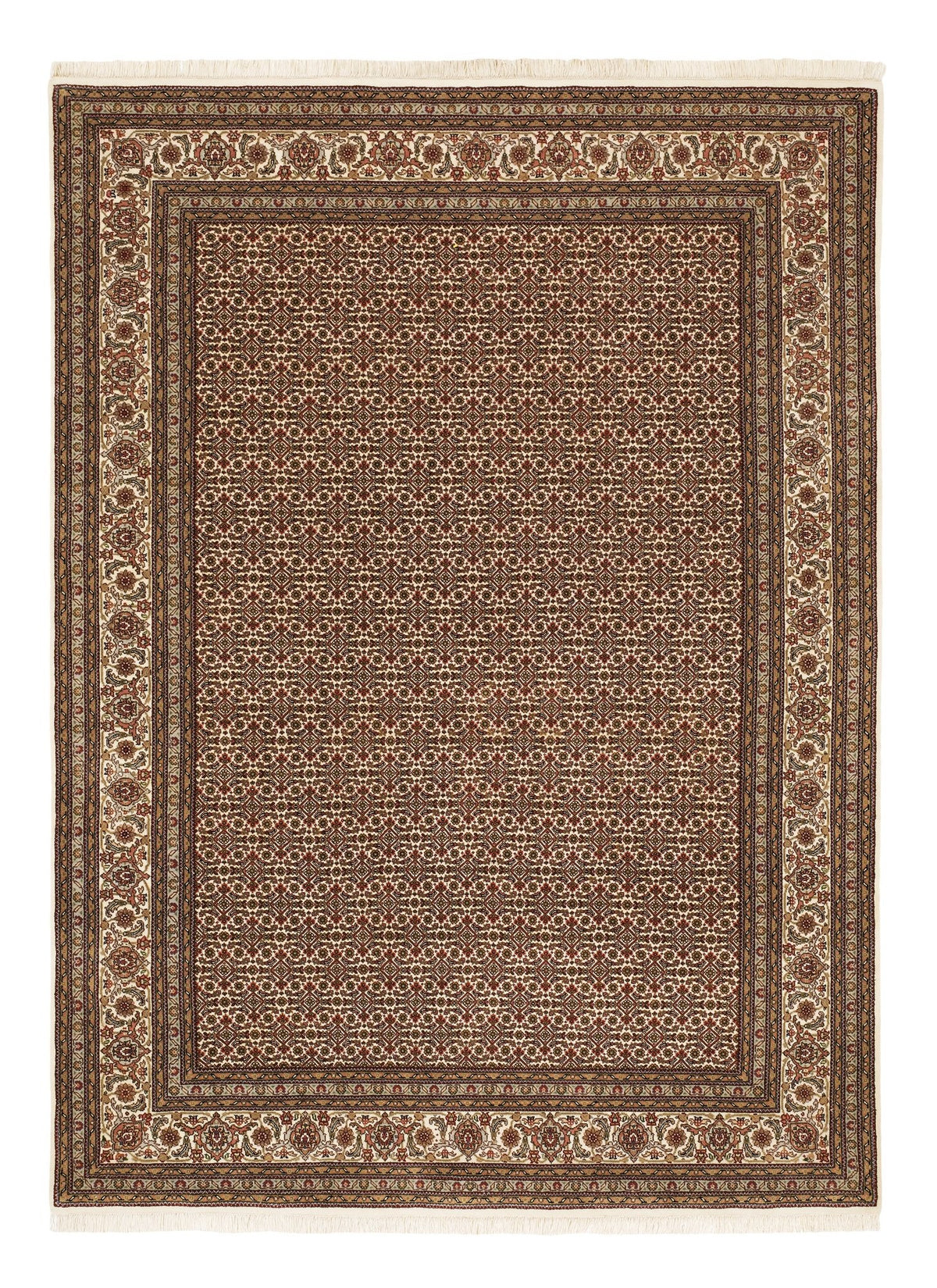 OCI Teppich CAVARI HERATI creme-creme echter klassischer Orient-Teppich handgeknüpft