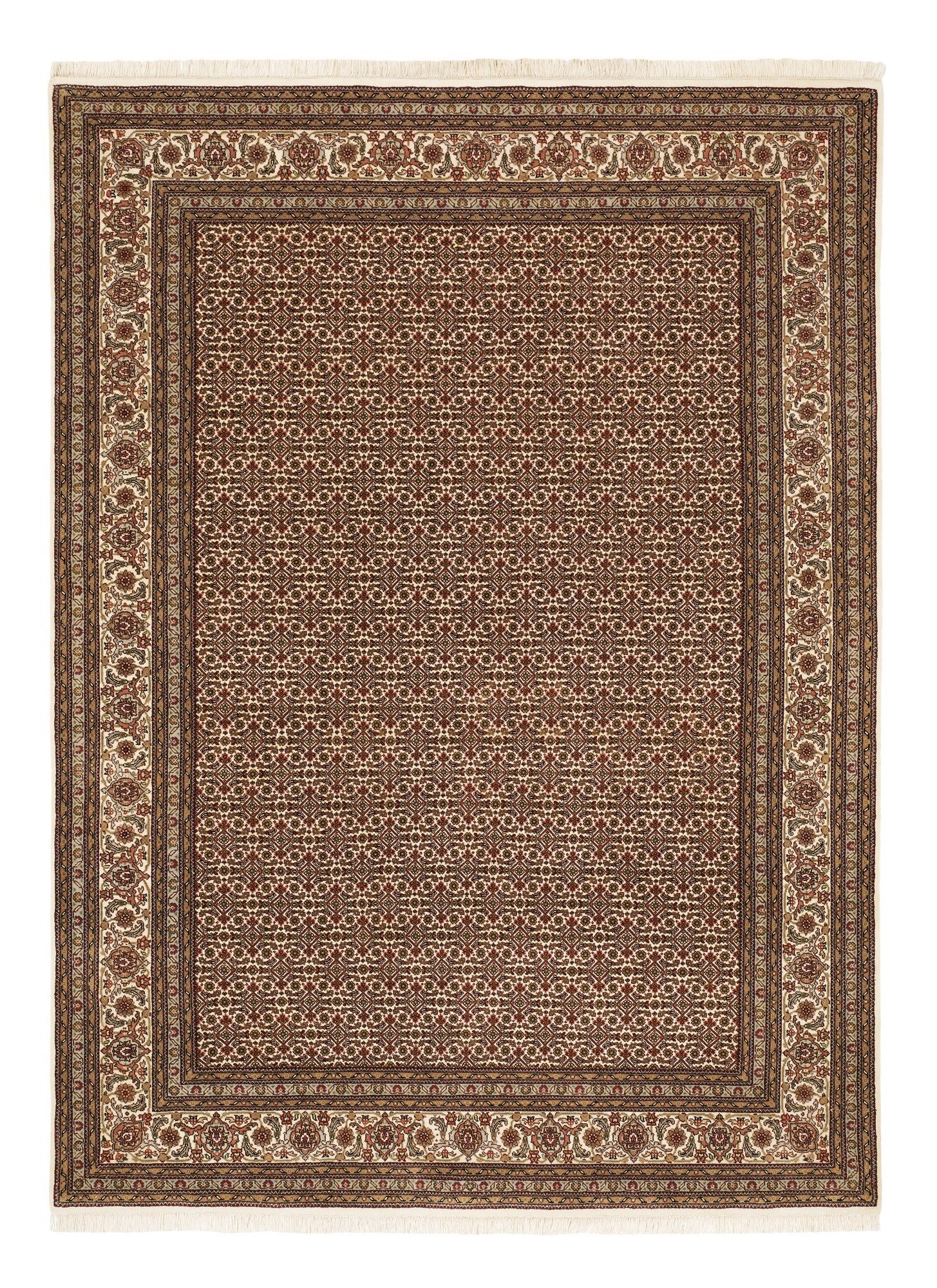 OCI Teppich CAVARI HERATI creme-creme echter klassischer Orient-Teppich handgeknüpft