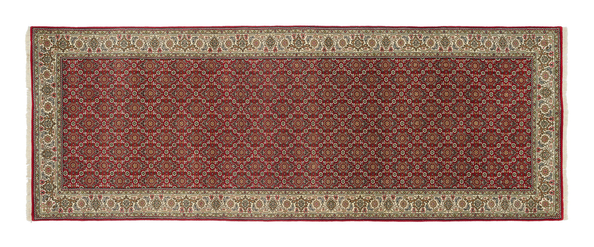 OCI Teppich CAVARI HERATI rot-creme Läufer echter klassischer Orient-Teppich handgeknüpft