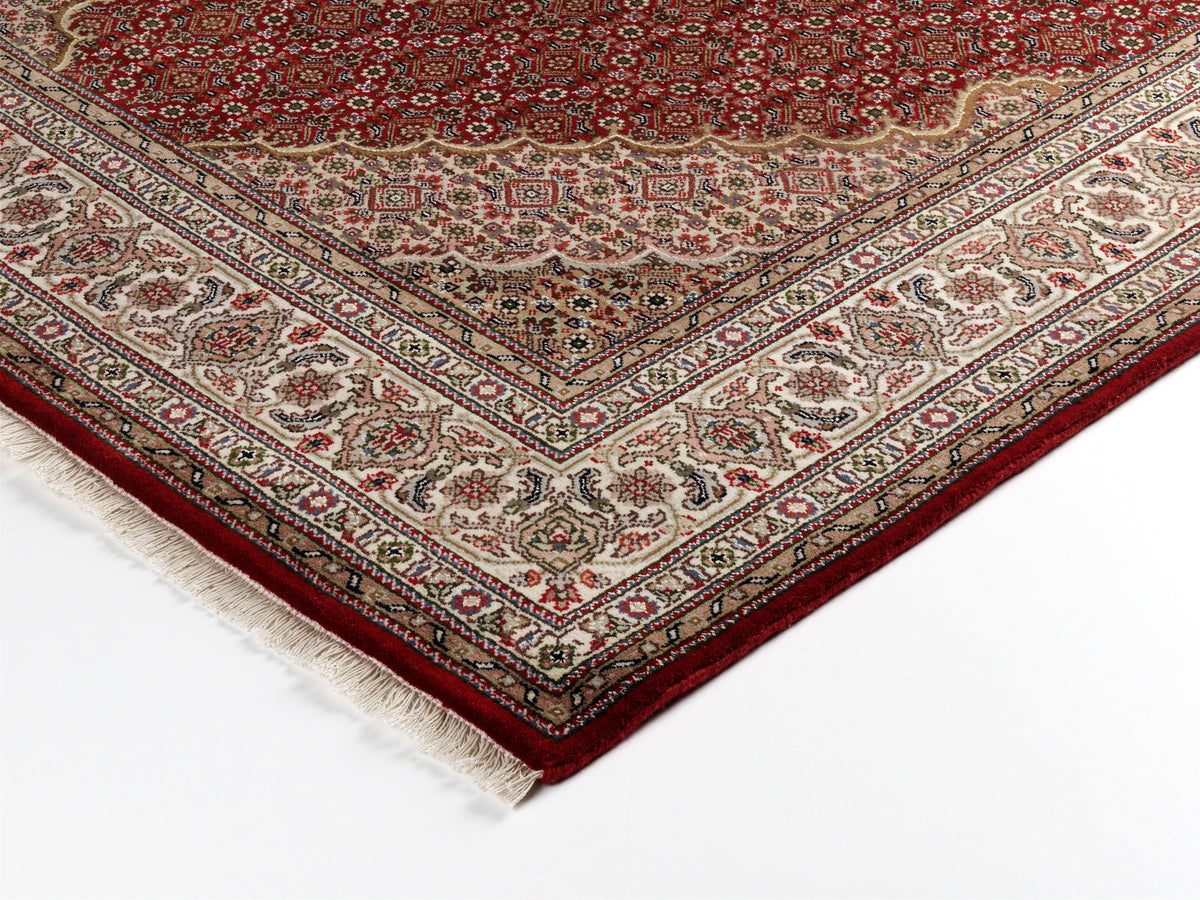 OCI Teppich CAVARI HERATI rot-creme echter klassischer Orient-Teppich handgeknüpft