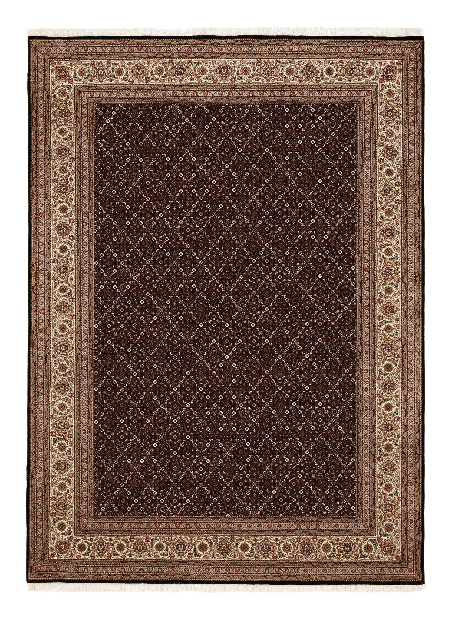 OCI Teppich CAVARI HERATI schwarz-creme echter klassischer Orient-Teppich handgeknüpft