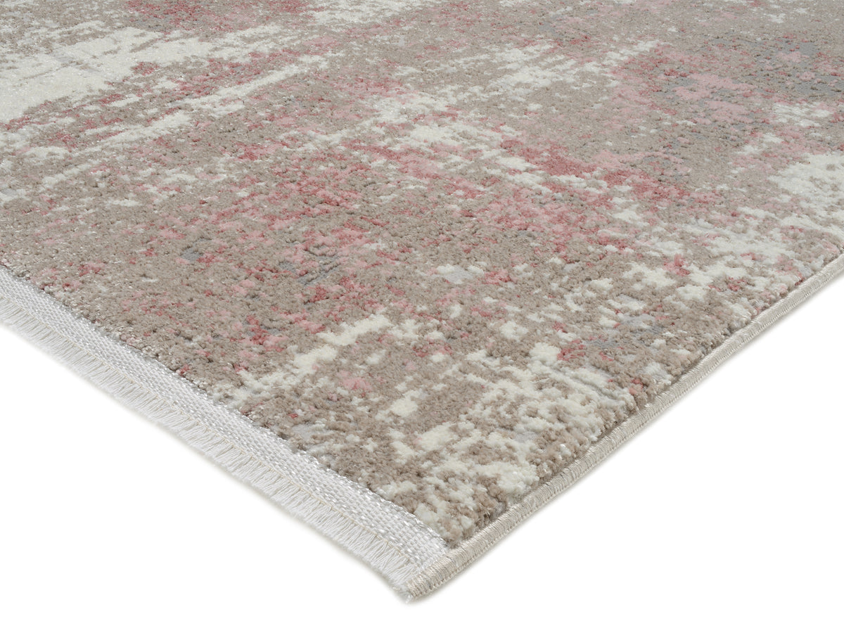 OCI Teppich TOP LARISSA creme-rosa moderner Designer Teppich mit 3D Optik