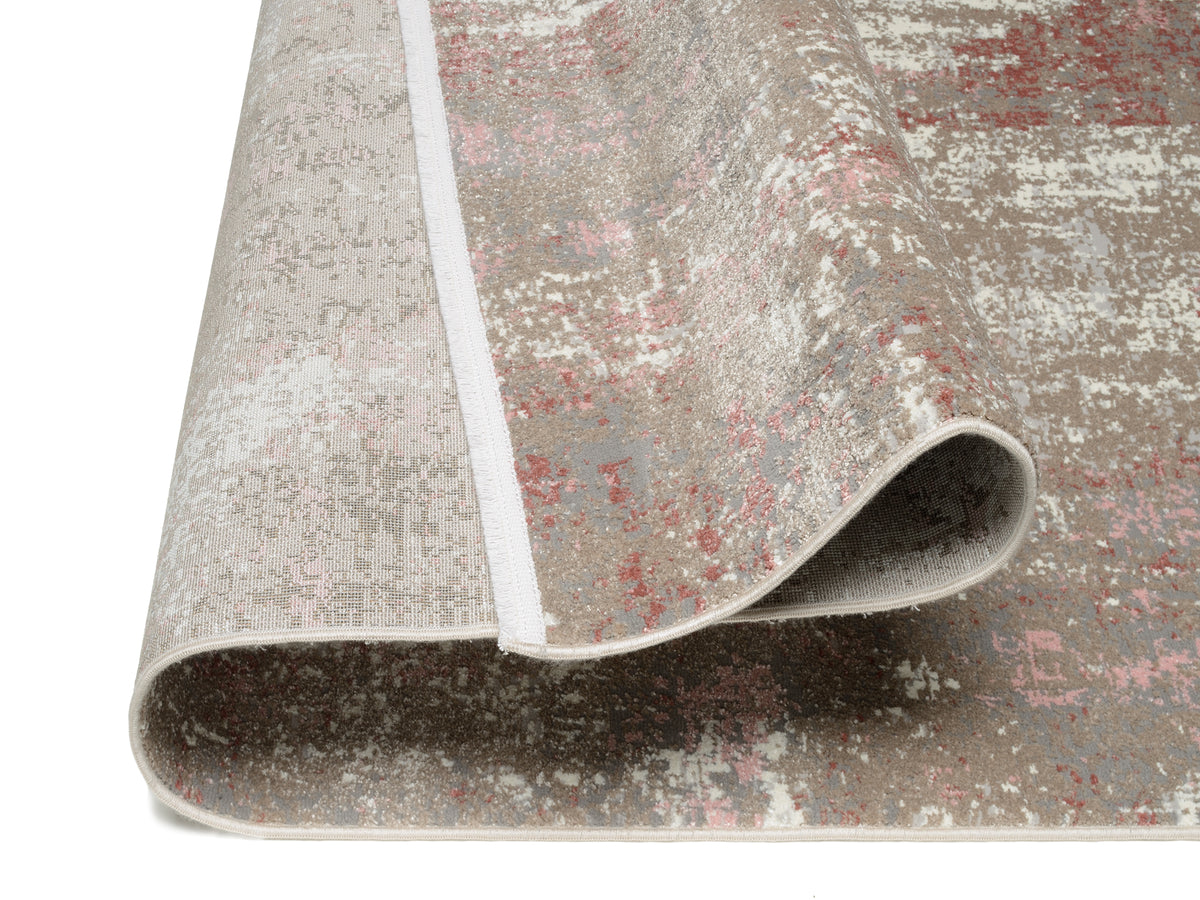 OCI Teppich TOP LARISSA creme-rosa moderner Designer Teppich mit 3D Optik