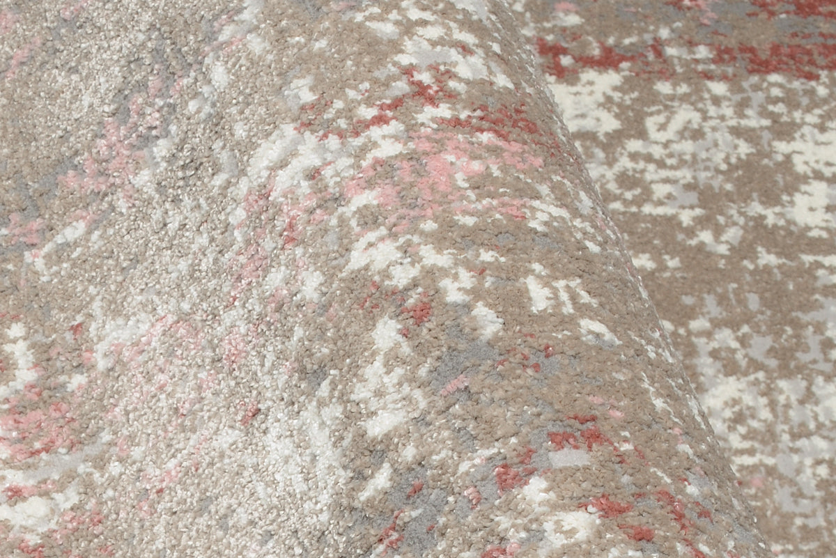 OCI Teppich TOP LARISSA creme-rosa moderner Designer Teppich mit 3D Optik