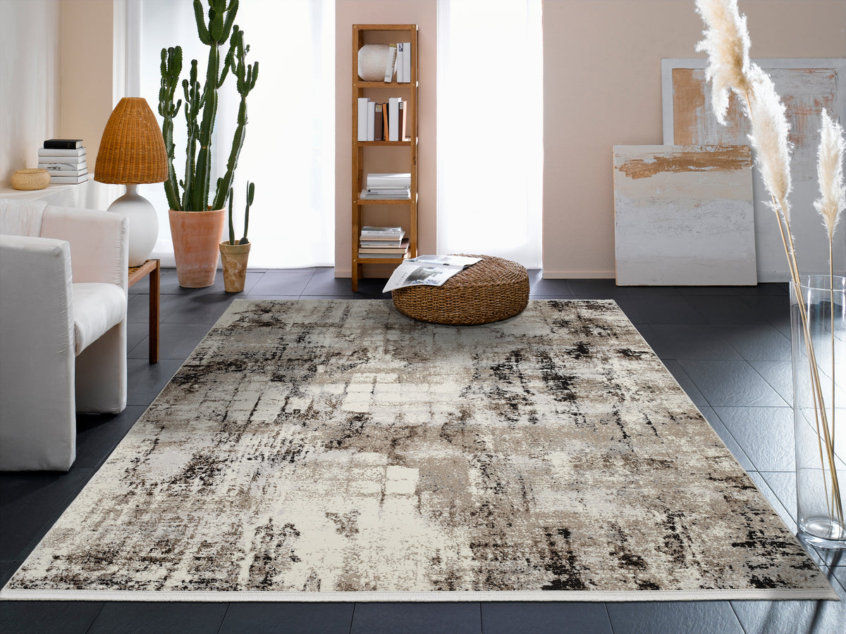 OCI Teppich TOP ALINA beige-braun moderner Designer Teppich mit 3D Optik