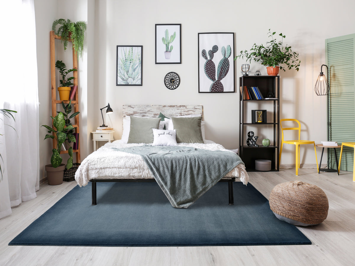 OCI Teppich VINCIANO TAMI blau echter original handgeknüpfter Nepal-Teppich