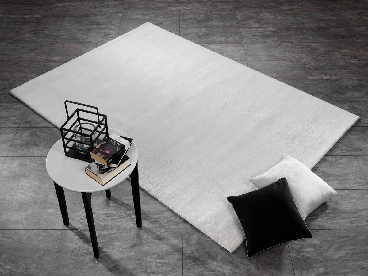 OCI Teppich VINCIANO UNI snow echter original handgeknüpfter Nepal-Teppich